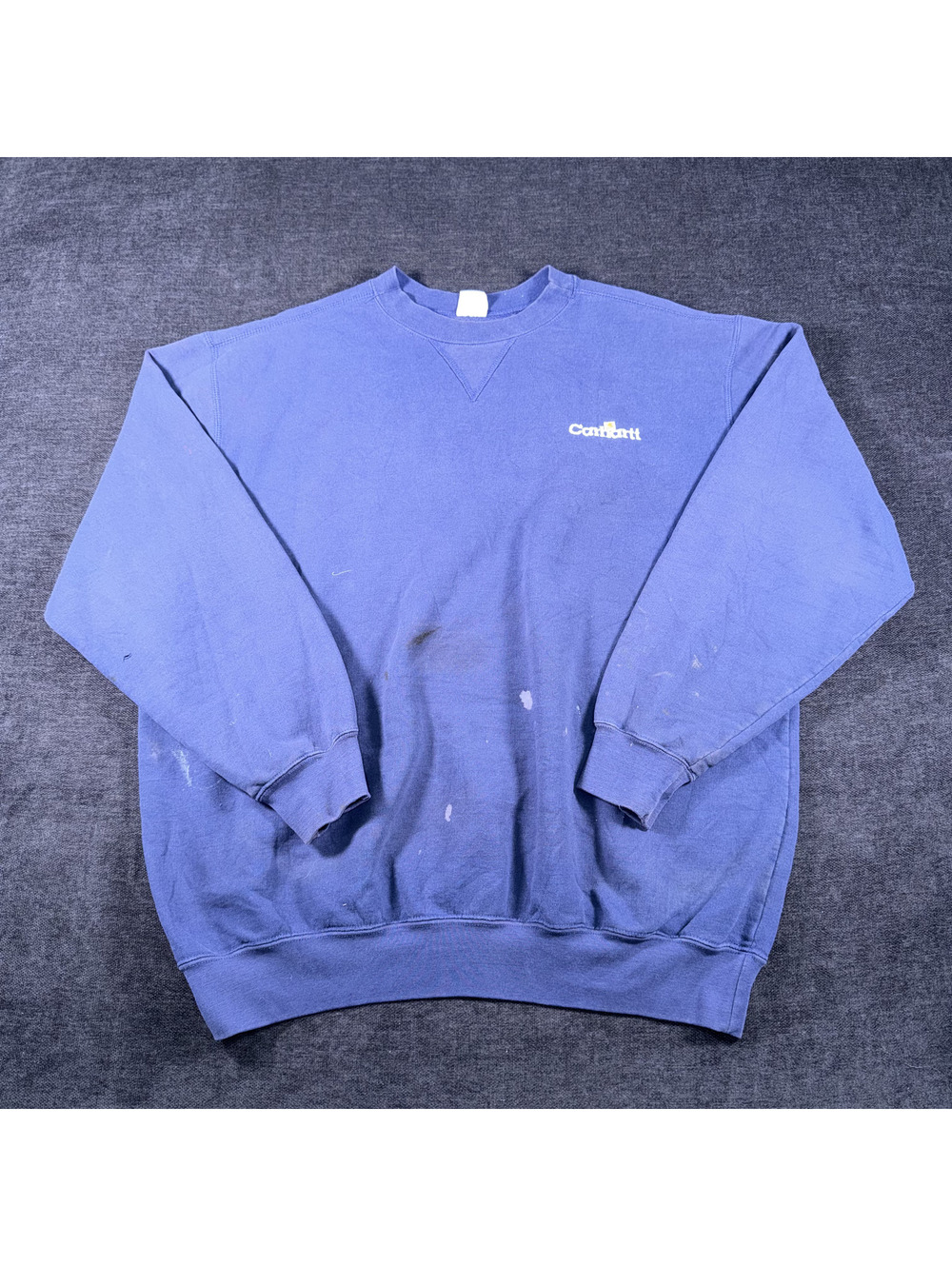 Carhartt Vintage Blue Crewneck Sweatshirt with Logo, XL